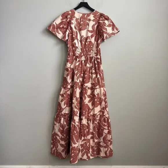 NEW Anthropologie Somerset Maxi Dress in Neutral Floral Dot Size Small - Picture 9 of 15